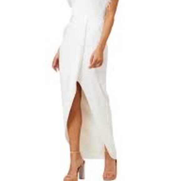 Aidan Mattox ivory white strapless feather bridal gown dress size 2 - Picture 3 of 8